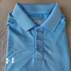 Mens Light Blue Under Armour Polo, Large